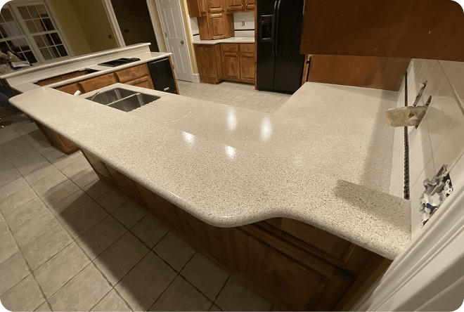 Countertop resurfacing result
